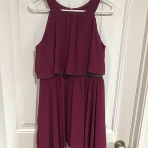 Girls burgundy dress in excellent condition size 16